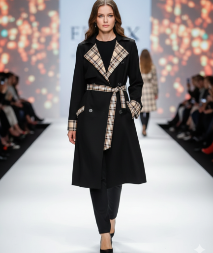 جاكيت اسود بكاروهات.